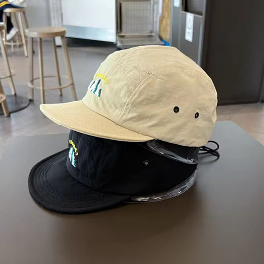 Japanese Short Brim Embroidery Baseball Cap For Women Men Soft Top Summer Thin Breathable Peaked Hat Outdoor Sport Sunshade Hats